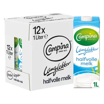 Campina Langlekker halfvolle melk 12 x  1 L